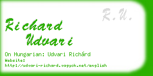 richard udvari business card
