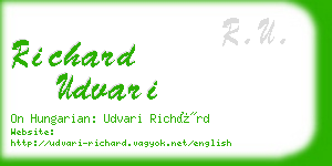 richard udvari business card